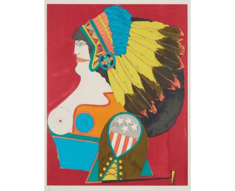  RICHARD LINDNER MISS AMERICAN INDIAN – 1971 Lithograph, 197/250, signed and numbered in pencil to margin  Collection of the 