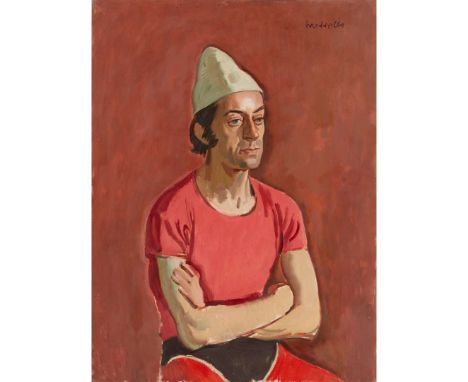  ALBERTO MORROCCO UNTITLED (PORTRAIT OF A CLOWN) Signed upper right, oil on canvas   101cm x 76cm (39.75in x 30in), unframed 
