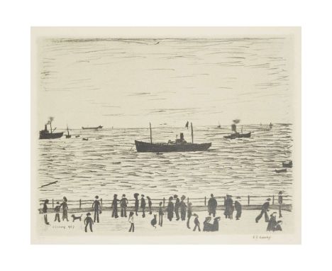  LAURENCE STEPHEN LOWRY SEASIDE PROMENADE Off-set lithograph, 72/75, signed and numbered in pencil to margin   47.5cm x 61cm 
