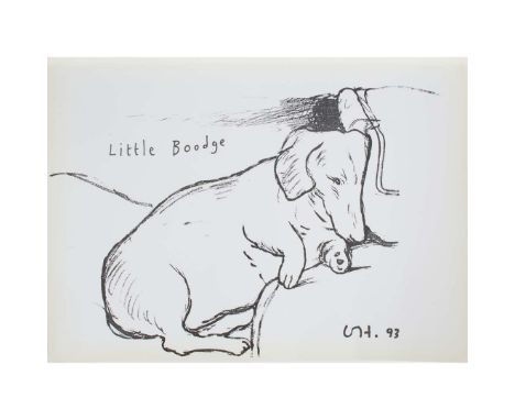  DAVID HOCKNEY LITTLE BOODGE - 1993 Off-set lithograph, with printed details verso, published by 1853 Gallery, Salts Mill, Sa