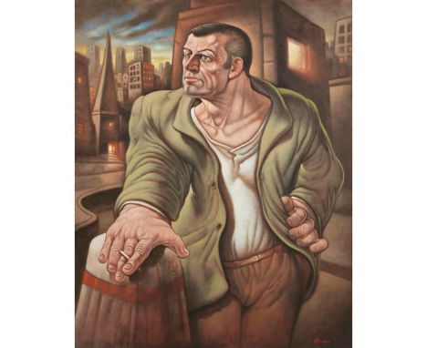  PETER HOWSON THE POET - 2002 Signed lower right, signed and inscribed with title and dated 2002 stretcher verso, oil on canv