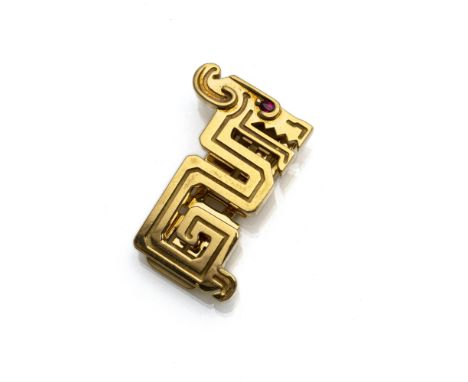 CARTIER - KleiderclipFrankreich um 198011 x 24,4 mm750/000 Gelbgold gekennzeichnet ´Cartier´ und nummeriert NO. 30905A, mit e