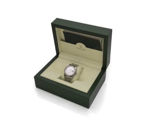 ROLEX Datejust ArmbanduhrSchweiz, neuzeitlichL. 16 cmEdelstahl-Gehäuse mit Brillant-Lunette, roséfarbenem, diamantbestem Ziff