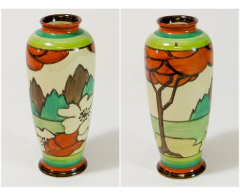 CLARICE CLIFF. An early/mid-1930s Clarice Cliff small vase in Limberlost pattern. To the base the printed Fantasque Bizarre b