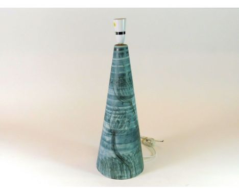 CARN POTTERY LAMP BASE. A John Beusmans Carn Pottery lamp base. Signed & printed mark. New wiring, no plug. Height including 