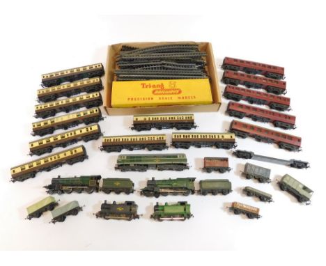 TRIANG TT RAILWAYS LOCOMOTIVES, ROLLING STOCK & TRACK. Five TT scale locomotives: 47607 Jinty in black & green, 5069 Isambard