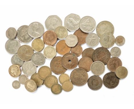 BRITISH COLONIAL & COMMONWEALTH COINS. Various George V to Elizabeth II Colonial & Commonwealth coins including India, Jamaic