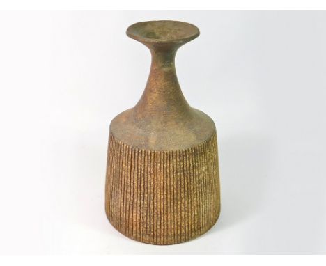 WAISTEL COOPER. A Waistel Cooper lamp base with incised decoration to the body. Pierced with cable hole, requires wiring. Sig