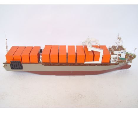 A scale model of the container ship "Tackler Arabia" ca. 1978 (Sea containers).  A heavy model designed to be wall mounted. 1