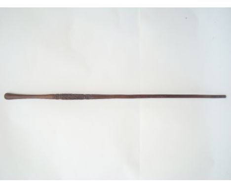 A 19th Century Indian ladies rosewood walking stick, 72cm long.  
