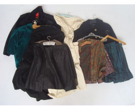 Vintage ladies clothing, an astrakhan jacket with embroidered collar and cuffs etc (Qty).  