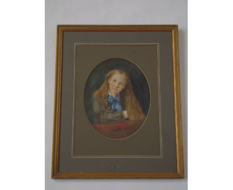 A 19th Century portrait of a young girl, watercolour, unsigned. 