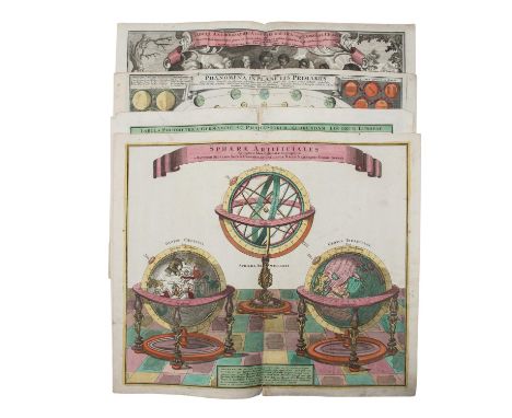 Konvolut außergewöhnlicher, handkolorierter Kupferstiche, 18./19.Jh. - 1 x Windkarte,"Tabula Anemographica seu Pyxis Nautica,