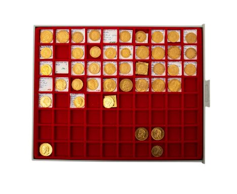 Großes goldenes Konvolut Baden zur Zeit des Dt. Kaiserreichs - 42 Goldmünzen, dabei 1 x nicht authentisch: 20 Mark 1874/G, Fr