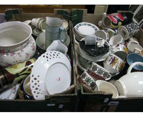 Broadhurst 'Romany', Kathy Winkle 'Calypso' and other mid XX Century table pottery, Bretby vase (damaged), Indian Tree ware, 