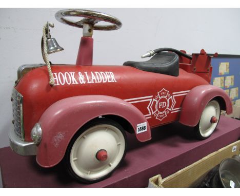 Child's Retro Roller Fireman's Car, with bell to front, 75cm long.