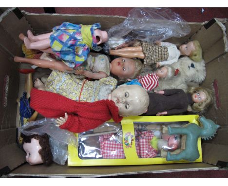 A Boxed Pelham Puppet - 'Farmer', plus an assortment of dolls including Sindy, among others.