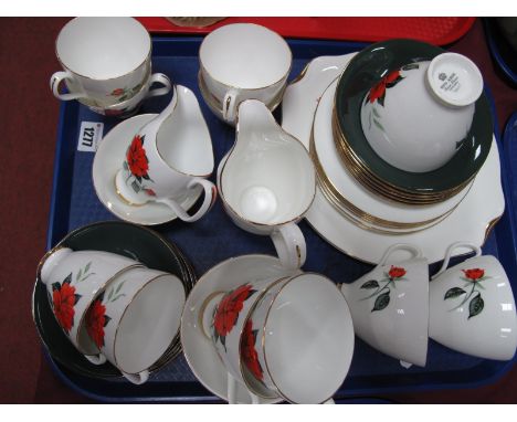 Royal Albert 'Tahiti' Tea and Coffee Ware, comprising sandwich plate, six tea plates, five tea cups, six saucers, six coffee 