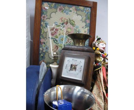 APS Therapy Machine, wine bucket, barometer, lamps, Tibetan style puppet, etc:- One Box Oak Firescreen.