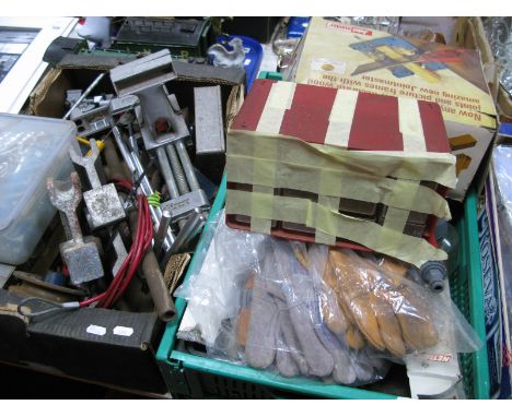 Tools: mits, bolts, sewing jig, gloves, solder, clamps, files, etc:- Three Boxes
