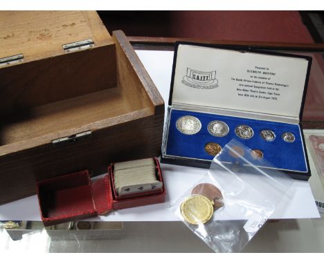 11979 South African Eight Coin Commemorative Set in Case, Patience in case, WWI Angel Medal 33696 to Pte.F Sweeting R.Lanc. R