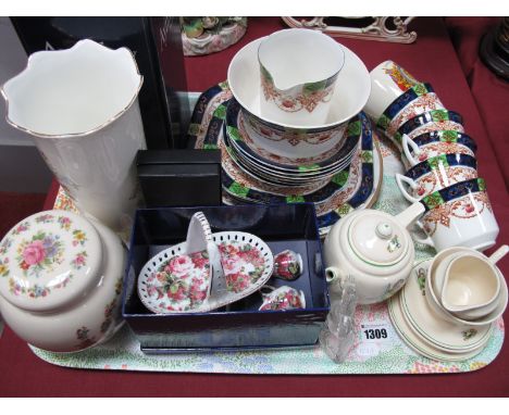 Aynsley Wild Tudor Vases, child's pot tea service, Edwardian tea wares, House of Valentina miniatures, Shudehill, etc:- One T