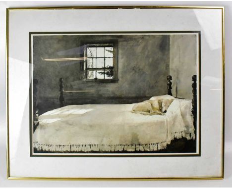 ANDREW WYETH (1917-2006); a colour lithograph, 'Master Bedroom', 46 x 63cm, framed and glazedCondition Report: † This lot may