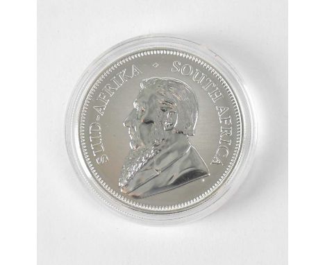 A 2017 silver Krugerrand, 1oz, encapsulated.
