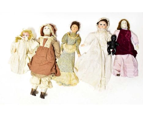 A collection of vintage dolls, to include bisque and composite examples, an Elizabeth Ann doll, an Elizabeth Ann 971 doll, a 