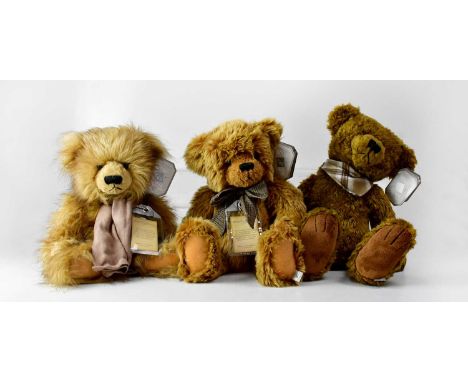 SUKI; three limited edition silver tag teddy bears, comprising 'Christopher Bear', no. 1435/1500, 'Olivia Bear', no. 1144/150