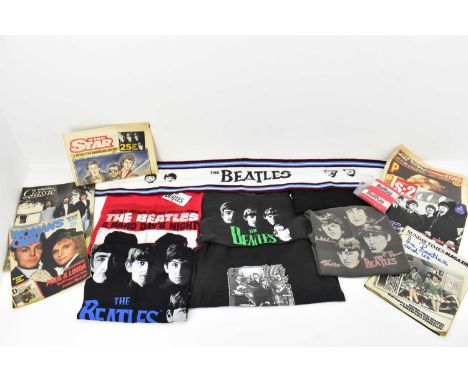 THE BEATLES; various items of The Beatles memorabilia, including six vintage and modern T-shirts, scarf, sweatbands and five 