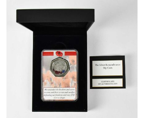 A 2023 silver proof commemorative Gibraltar 50p, in presentation case, with certificate.