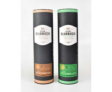 GLEN MARNOCH; two bottles of Speyside single malt Scotch whisky, three year maturation, both in presentation tins (2).