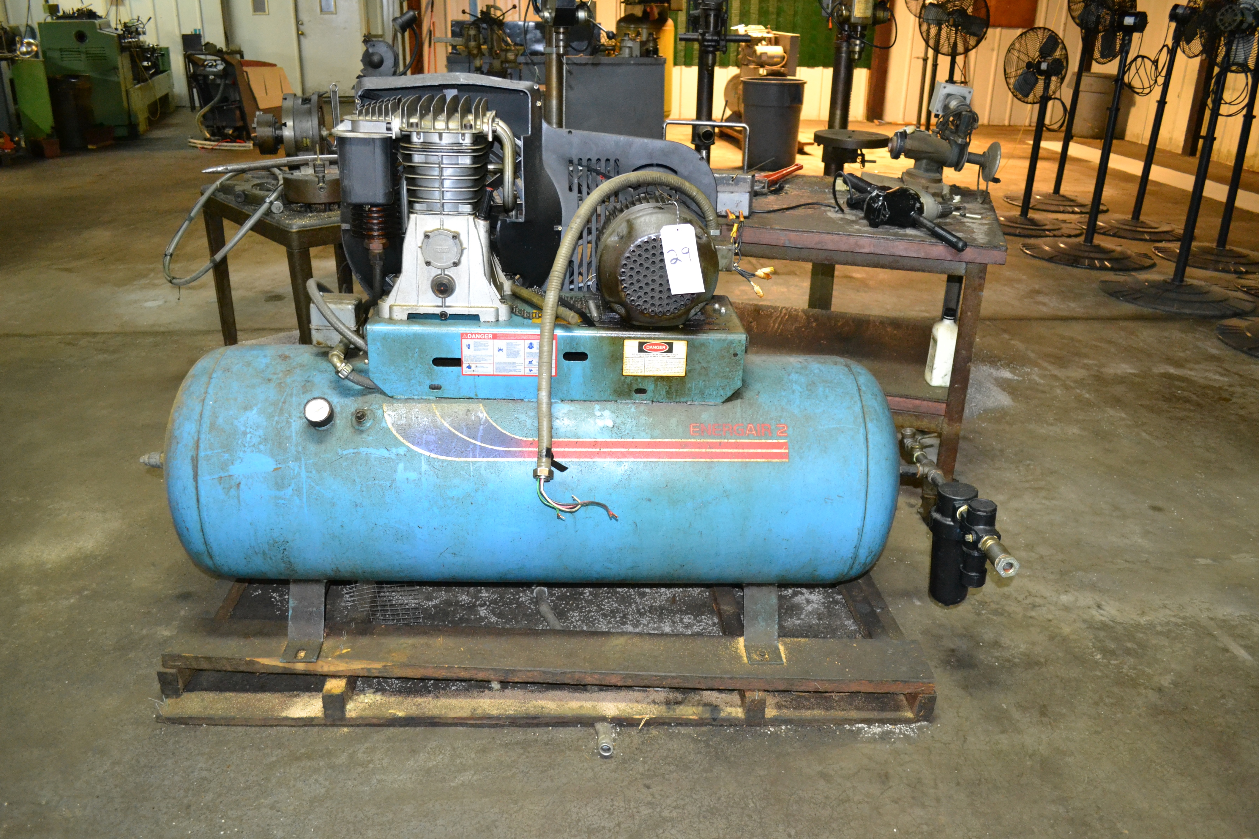 Energair Model 5850E80C 5HP Horizontal Tank Mount Air Compressor, 3