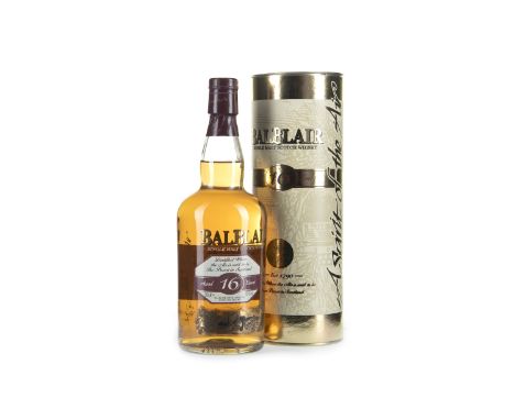 BALBLAIR AGED 16 YEARS Single Malt Scotch Whisky 70cl, 40% volume, in tube.