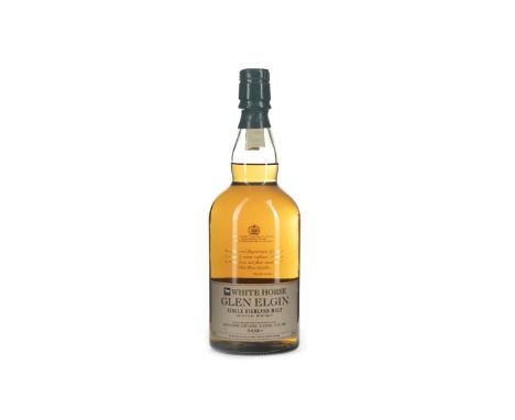 GLEN ELGIN WHITE HORSE Single Malt Scotch Whisky 750ml, 43% volume.