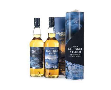 TALISKER STORM Single Malt Scotch Whisky 70cl, 45.8% volume, in tin. TALISKER SKYE Single Malt Scotch Whisky 70cl, 45.8% volu