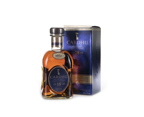 CARDHU AGED 18 YEARS Single Malt Scotch Whisky 70cl, 40% volume, in carton.