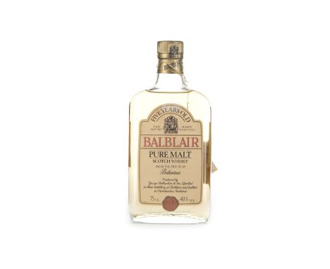 BALBLAIR 5 YEARS OLD Single Malt Scotch Whisky 75cl, 40% volume.