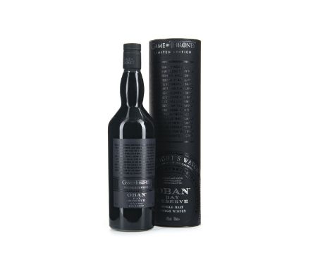 OBAN BAY RESERVE THE NIGHT'S WATCH Single Malt Scotch Whisky 700ml, 43% volume, in tube.