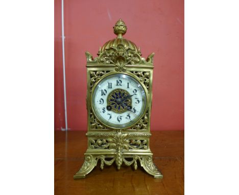 A 19th Century French gilt metal mantel clock