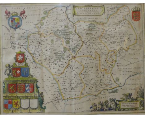 Three maps, A New Map of the County of Nottingham, Leicestershire and Carte Du Pays De Cognac, all framed 