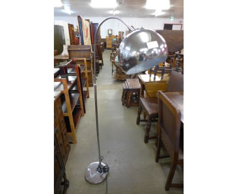 A chrome arc floor standing lamp 