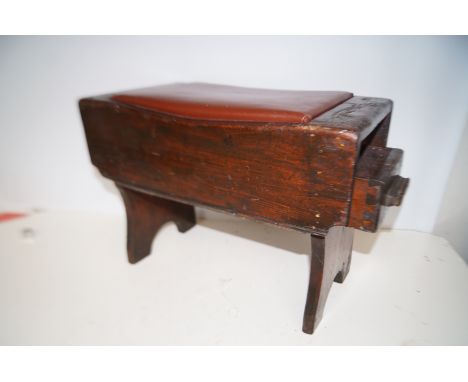 Vintage shoe shine stool with draw 