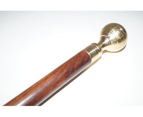 Swagger stick with brass terrestrial globe finial handle 