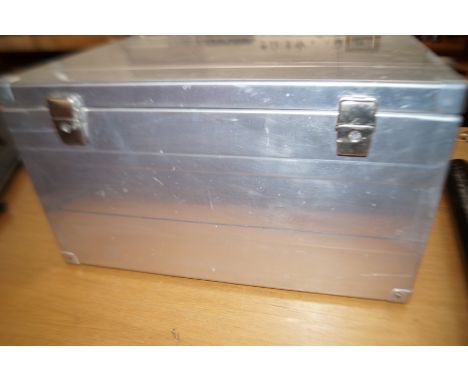 Aluminium twin handled trunk height 30 cm Width 55 cm Depth 40 cm