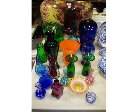 Decorative Glass - A substantial amethyst glass oversized goblet shaped vase; Bohemian glass; Bristol blue vases; blue glass 