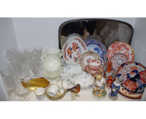 Decorative Ceramics &amp; Glass - Edinburgh crystal wine glasses; a part Royal Crown Derby coffee service; Royal Doulton; 19t