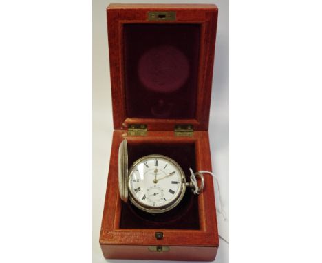 An Edwardian silver Hunter cased pocket watch; John Forrest, Chronometer maker to the admiralty