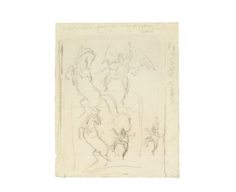 Sir Alfred James Munnings, PRA, RWS (British, 1878-1959)Study for The Second Burst indistinctly annotated (upper and right ed